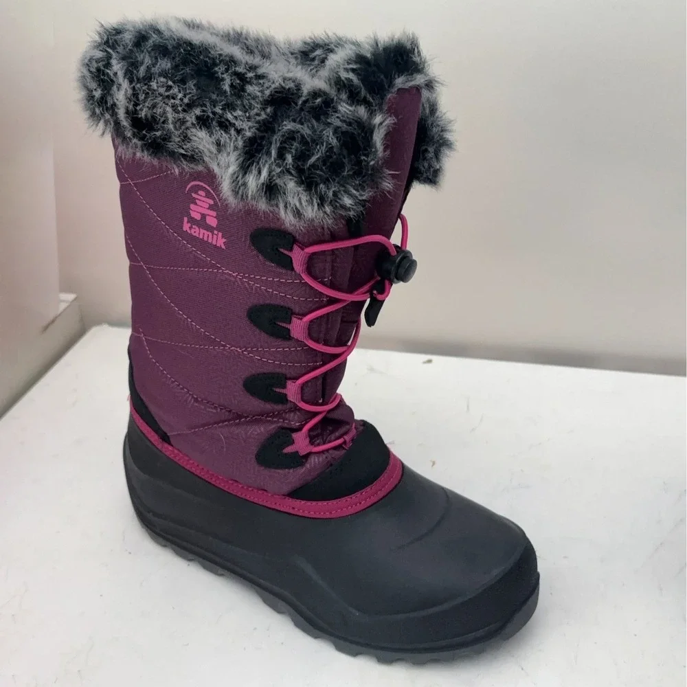 Kamik Momentum 3 Snow Boots Womens 7 Purple Winter Faux Fur Insulated Waterproof